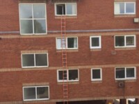 Escape ladders can extend to reach straight to the floor from great heights